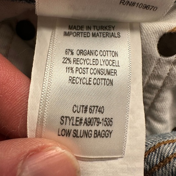 AGOLDE Jeans Womens 24 Low Slung Baggy in Libertine Wide Leg Light Blue Denim - Picture 14 of 16